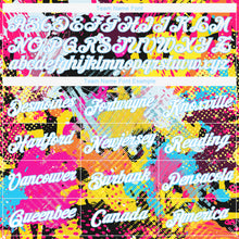 Laden Sie das Bild in den Galerie-Viewer, Custom Women's Graffiti Pattern White-Light Blue Bright Psychedelic 3D V-Neck Cropped Baseball Jersey