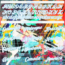 Laden Sie das Bild in den Galerie-Viewer, Custom Women's Graffiti Pattern White-Light Blue Colored Abstract 3D V-Neck Cropped Baseball Jersey