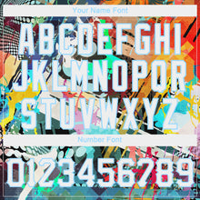 Laden Sie das Bild in den Galerie-Viewer, Custom Women's Graffiti Pattern White-Light Blue Colored Abstract 3D V-Neck Cropped Baseball Jersey