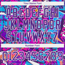 Laden Sie das Bild in den Galerie-Viewer, Custom Women's Graffiti Pattern Purple-White Words 3D V-Neck Cropped Baseball Jersey