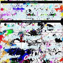 Laden Sie das Bild in den Galerie-Viewer, Custom Women's Graffiti Pattern White-Light Blue Splashes 3D V-Neck Cropped Baseball Jersey