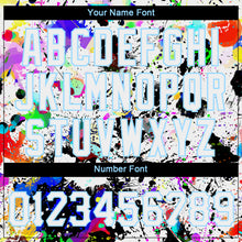 Laden Sie das Bild in den Galerie-Viewer, Custom Women's Graffiti Pattern White-Light Blue Splashes 3D V-Neck Cropped Baseball Jersey