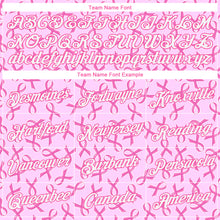 Load image into Gallery viewer, Custom Women's Pink White Breast Cancer 3D V-Neck Cropped Baseball Jersey