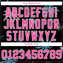 Laden Sie das Bild in den Galerie-Viewer, Custom Women's Black Pink-White Hawaii Palm Trees 3D V-Neck Cropped Baseball Jersey