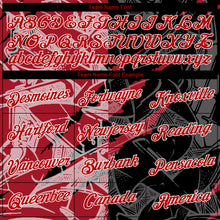 Laden Sie das Bild in den Galerie-Viewer, Custom Women's Graffiti Pattern Red-White Scratch 3D V-Neck Cropped Baseball Jersey