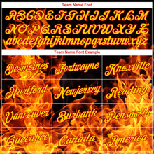 Laden Sie das Bild in den Galerie-Viewer, Custom Women's Black Gold-Red Flame 3D V-Neck Cropped Baseball Jersey