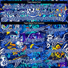 Laden Sie das Bild in den Galerie-Viewer, Custom Women's Graffiti Pattern Royal-White Abstract Urban Street Art 3D V-Neck Cropped Baseball Jersey