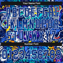 Laden Sie das Bild in den Galerie-Viewer, Custom Women's Graffiti Pattern Royal-White Abstract Urban Street Art 3D V-Neck Cropped Baseball Jersey