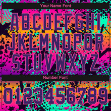 Laden Sie das Bild in den Galerie-Viewer, Custom Women's Graffiti Pattern Purple-Pink Bright Neon Colors 3D V-Neck Cropped Baseball Jersey