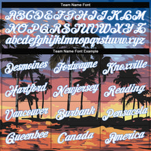 Загрузить изображение в средство просмотра галереи, Custom Women's Light Blue White-Light Blue Hawaii Palm Trees 3D V-Neck Cropped Baseball Jersey