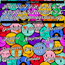 Laden Sie das Bild in den Galerie-Viewer, Custom Women's Colorful White-Black Emoji 3D V-Neck Cropped Baseball Jersey