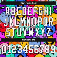 Laden Sie das Bild in den Galerie-Viewer, Custom Women's Colorful White-Black Emoji 3D V-Neck Cropped Baseball Jersey