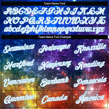 Laden Sie das Bild in den Galerie-Viewer, Custom Women's Galactic White-Light Blue 3D V-Neck Cropped Baseball Jersey