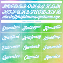 Загрузить изображение в средство просмотра галереи, Custom Women's Tie Dye White-Light Blue Rainbow 3D V-Neck Cropped Baseball Jersey