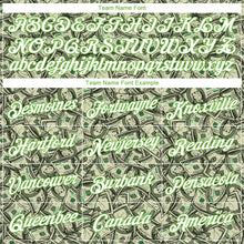 Загрузить изображение в средство просмотра галереи, Custom Women's Green White-Neon Green Dollar 3D V-Neck Cropped Baseball Jersey