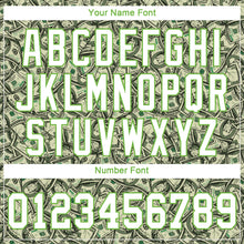 Загрузить изображение в средство просмотра галереи, Custom Women's Green White-Neon Green Dollar 3D V-Neck Cropped Baseball Jersey