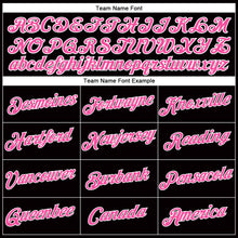 Laden Sie das Bild in den Galerie-Viewer, Custom Women's Black Pink-White V-Neck Cropped Baseball Jersey