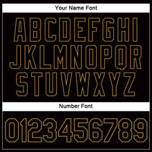 Laden Sie das Bild in den Galerie-Viewer, Custom Women's Black Black-Old Gold V-Neck Cropped Baseball Jersey