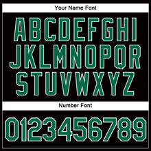 Laden Sie das Bild in den Galerie-Viewer, Custom Women's Black Kelly Green-White V-Neck Cropped Baseball Jersey