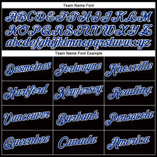 Laden Sie das Bild in den Galerie-Viewer, Custom Women's Black Royal-White V-Neck Cropped Baseball Jersey