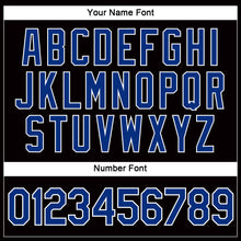 Laden Sie das Bild in den Galerie-Viewer, Custom Women's Black Royal-White V-Neck Cropped Baseball Jersey