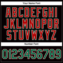 Laden Sie das Bild in den Galerie-Viewer, Custom Women's Black Kelly Green Red-White V-Neck Cropped Baseball Jersey