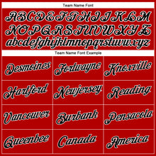 Load image into Gallery viewer, Custom Women's Red Black-White V-Neck Cropped Baseball Jersey