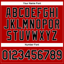 Load image into Gallery viewer, Custom Women's Red Black-White V-Neck Cropped Baseball Jersey