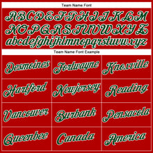 Load image into Gallery viewer, Custom Women's Red Green-White V-Neck Cropped Baseball Jersey