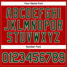 Load image into Gallery viewer, Custom Women's Red Green-White V-Neck Cropped Baseball Jersey