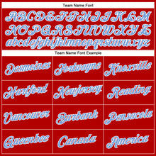 Загрузить изображение в средство просмотра галереи, Custom Women's Red Light Blue-White V-Neck Cropped Baseball Jersey