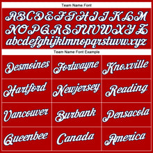 Laden Sie das Bild in den Galerie-Viewer, Custom Women's Red White-Navy V-Neck Cropped Baseball Jersey