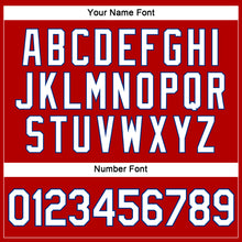 Laden Sie das Bild in den Galerie-Viewer, Custom Women's Red White-Royal V-Neck Cropped Baseball Jersey