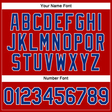 Laden Sie das Bild in den Galerie-Viewer, Custom Women's Red Royal-White V-Neck Cropped Baseball Jersey