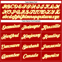 Загрузить изображение в средство просмотра галереи, Custom Women's Red White-Gold V-Neck Cropped Baseball Jersey