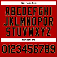 Загрузить изображение в средство просмотра галереи, Custom Women's Red Black-Old Gold V-Neck Cropped Baseball Jersey