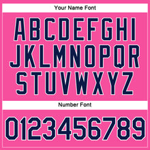 Загрузить изображение в средство просмотра галереи, Custom Women's Pink Navy-White V-Neck Cropped Baseball Jersey