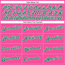 Загрузить изображение в средство просмотра галереи, Custom Women's Pink Kelly Green-White V-Neck Cropped Baseball Jersey