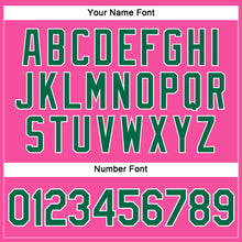 Загрузить изображение в средство просмотра галереи, Custom Women's Pink Kelly Green-White V-Neck Cropped Baseball Jersey