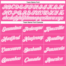 Загрузить изображение в средство просмотра галереи, Custom Women's Pink White V-Neck Cropped Baseball Jersey