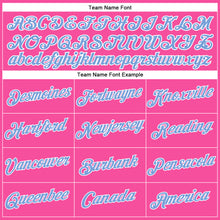 Загрузить изображение в средство просмотра галереи, Custom Women's Pink Light Blue-White V-Neck Cropped Baseball Jersey