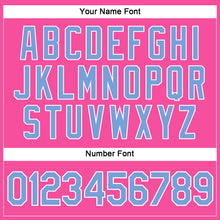 Загрузить изображение в средство просмотра галереи, Custom Women's Pink Light Blue-White V-Neck Cropped Baseball Jersey