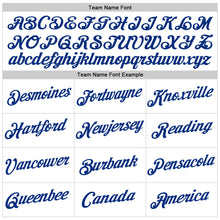 Load image into Gallery viewer, Custom Women's White Royal V-Neck Cropped Baseball Jersey