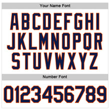 Загрузить изображение в средство просмотра галереи, Custom Women's White Navy-Orange V-Neck Cropped Baseball Jersey