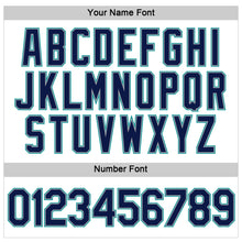 Load image into Gallery viewer, Custom Women's White Navy Gray-Aqua V-Neck Cropped Baseball Jersey