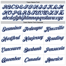 Загрузить изображение в средство просмотра галереи, Custom Women's White Navy-Light Blue V-Neck Cropped Baseball Jersey