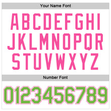 Загрузить изображение в средство просмотра галереи, Custom Women's White Neon Green-Pink V-Neck Cropped Baseball Jersey