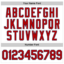 Load image into Gallery viewer, Custom Women's White Red-Navy V-Neck Cropped Baseball Jersey