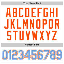 Загрузить изображение в средство просмотра галереи, Custom Women's White Light Blue-Orange V-Neck Cropped Baseball Jersey