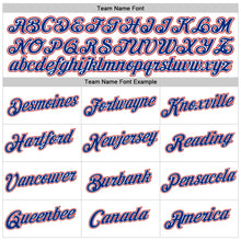 Load image into Gallery viewer, Custom Women's White Royal-Red V-Neck Cropped Baseball Jersey